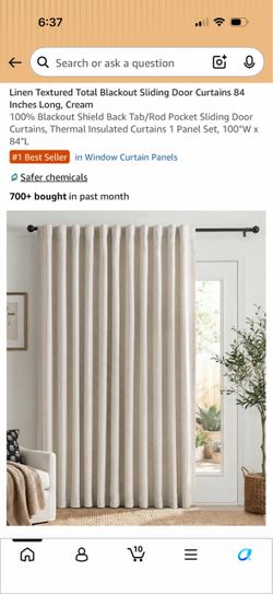 Cream Blackout Curtains 100x84”- 2 panels