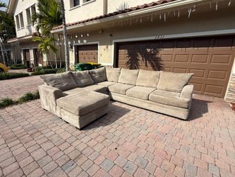 Large Beige Sectional Sofa