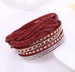 Wrap around leather bracelet new