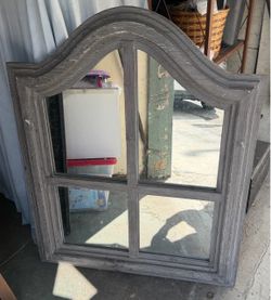 Arched Wood Frame Wall Mirror