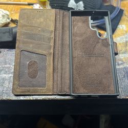 Samsung S22 Ultra Black Rock Genuine Leather Case