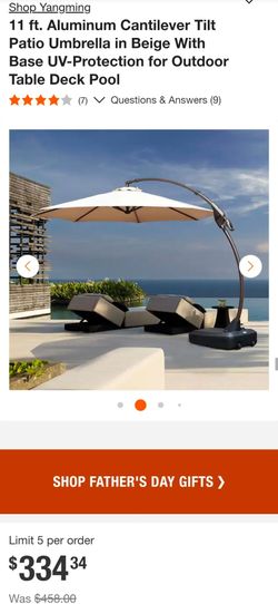11' Offset Cantilever Tilt Patio Umbrella