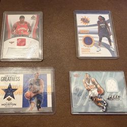 Lot Of 4 Basketball Card Jersey Relic Inserts Allan Houston New York Knicks