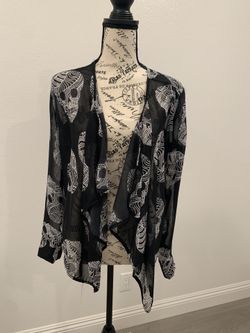 Black sheer skull cardigan