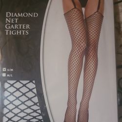 S/med Dimond Net Garter Tights