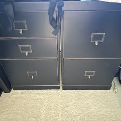 2 Desks With Multiple File Cabinets