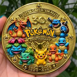 Pokemon 30th Celebration Anniversary Commemorative Coin/Medallion Limited Edition