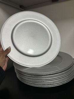 Silver Chargers Table Decor