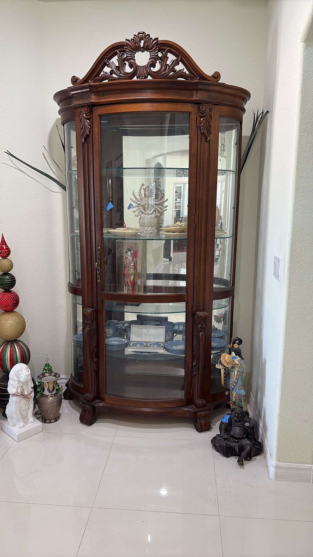 Antique Half Moon Display Cabinet