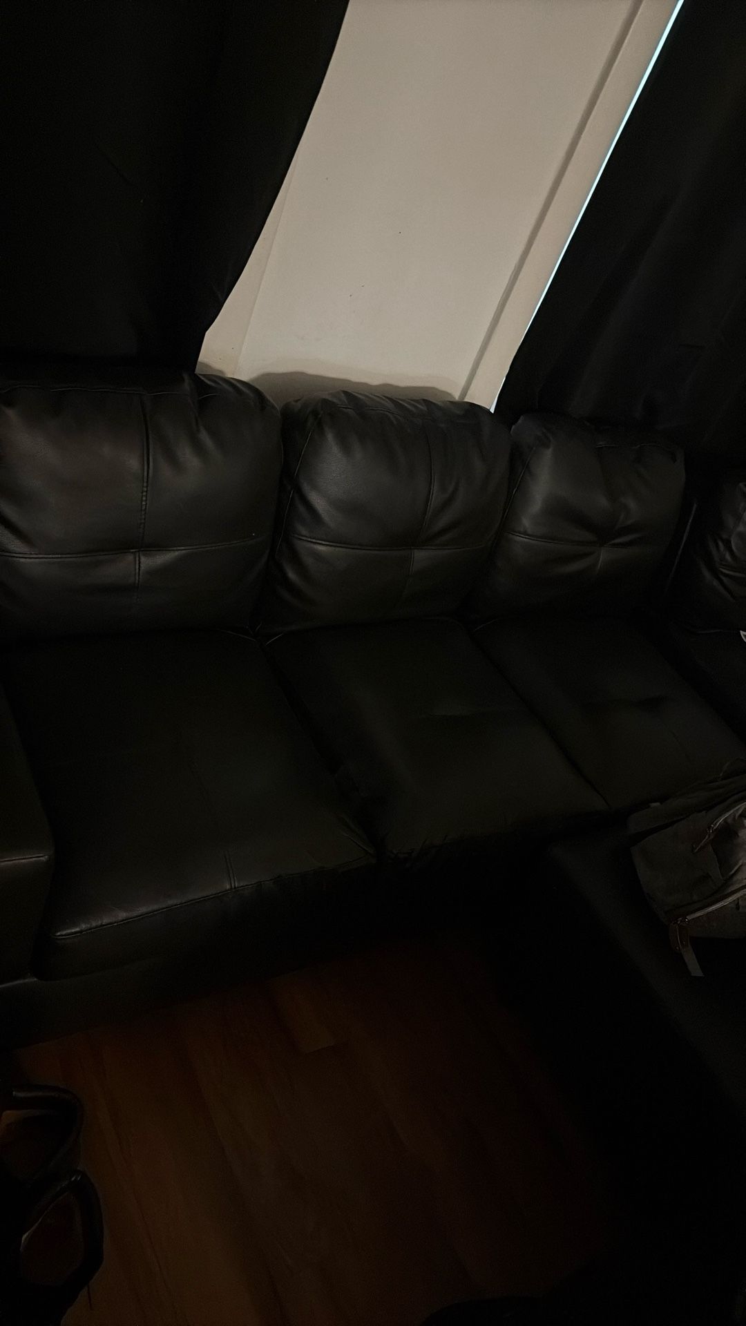 Living Room Couch With Wraparound And Ottoman
