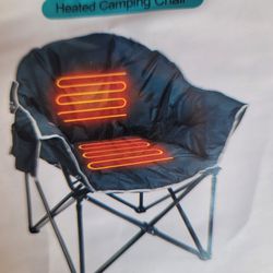 Heated Camping Chair, Patio Lounge Chairs with 3 Heat Levels, Portable Folding Camping Chairs Heated Chair, Moon Saucer Chair Folding Chair Sports