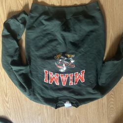 champion miami hurricanes sweatshirt adult small