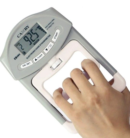 CAMRY Digital Hand Dynamometer Grip Strength Measurement Meter Auto Capturing Electronic Hand Grip Power 198 Lbs / 90 Kgs