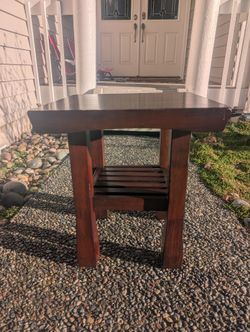 Asian Style Solid Wood Side Accent Table