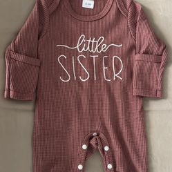 Adorable Baby Outfit- Little Sister. Never Used We Had A Baby Boy.