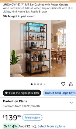 LIFECHOVY 67.7" Tall Bar Cabinet with LED Lights