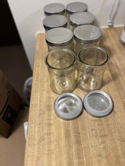7-Tuscany Clear Glass Jars With Lids