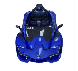 Lambo Style Ride on Car with Parental Remote Control 12V | Blue