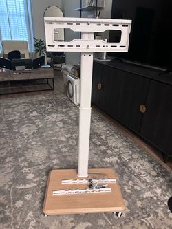 Rolling TV stand with swivel mount