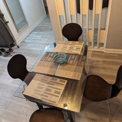 Glass Dining Room Table With 4 Chairs