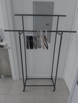 Double Bar Black Clothing Rack