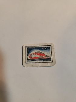 Vintage 1974 stamp commemorating the “Turbotrain T, G. V. 001.  SCOTT #1392 or YVERT ET TELLIER #1802