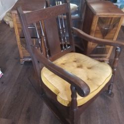 Antique Super Old Rocking Chair Owned By Great Grandfather