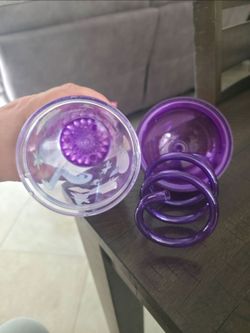 Purple Plastic Dino Light Up Dome Tumbler with Spiral Straw