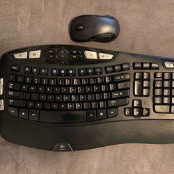 Logitech Wireless Ergonomic Keyboard and Mouse Combo - Full Size K350