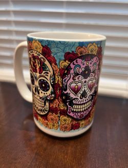 Coffee Mug With Skeleton Masks