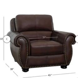 Austin Leather Brown Loveseat Sofa