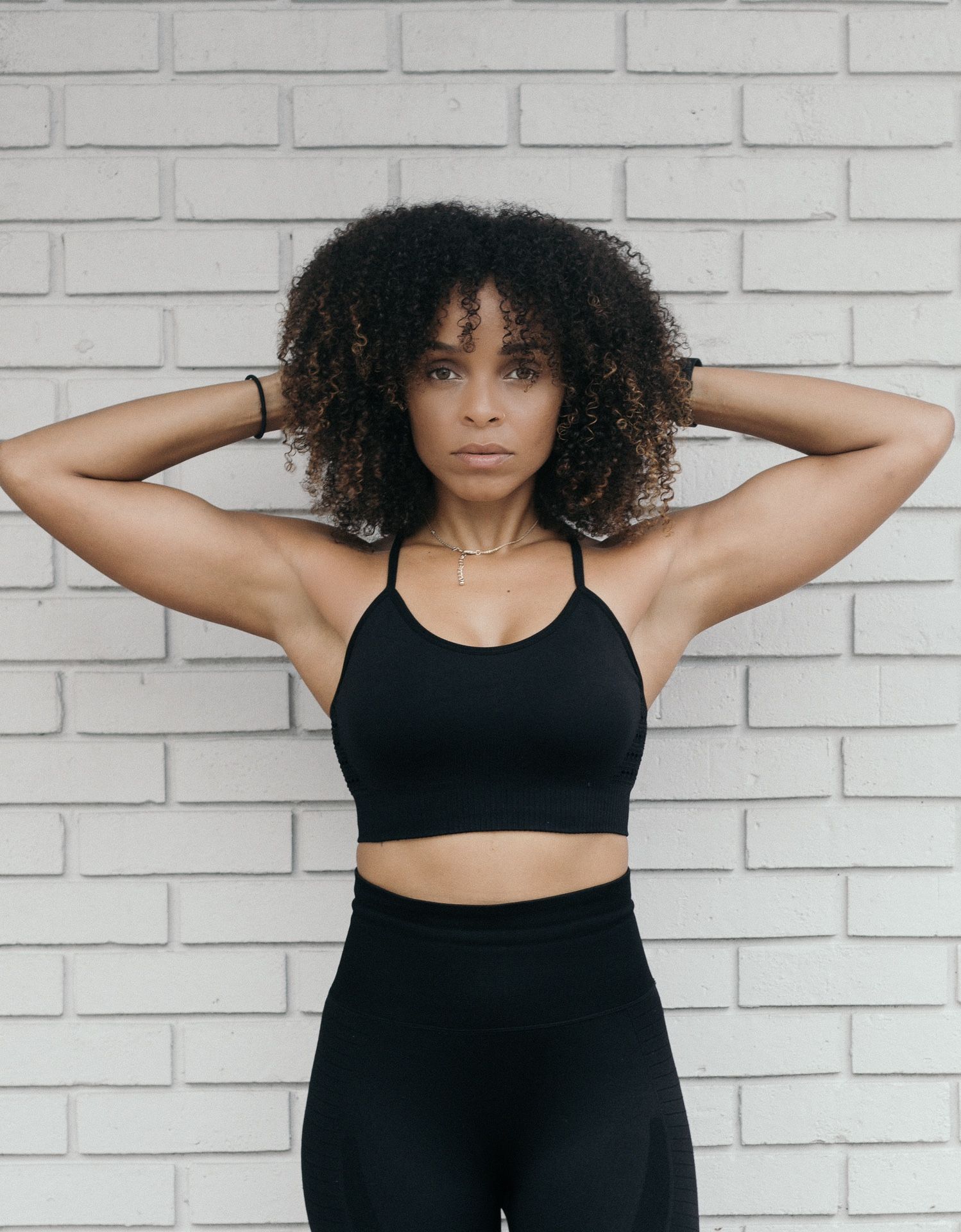 High-waited Leggings and Strapped Bra Set-