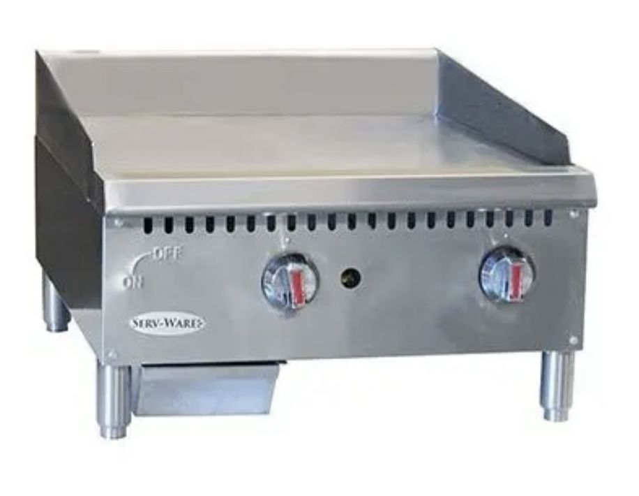 🔥Serv-Ware SMGS-12 12" Countertop Manual Gas Griddle, 3/4" Steel Plate, 30.000 BTU🔥