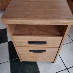 Cabinet/ 2 Drawer/ Wood Like/ Wheeled 