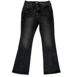 Old Navy Girls 14 Denim Jeans Black Night High Rise Flare Adjustable Stretch