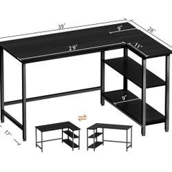 L Shape Office Desk Color Dark Brown