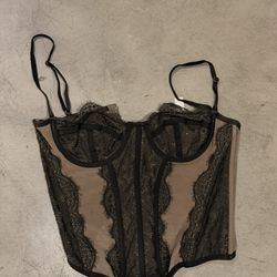Urban Outfitters Black Lace Corset Top