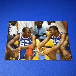 Michael Jordan & Magic Johnson Color Photo Fujicolor $25