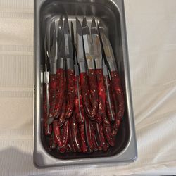 Red Handle Steak Knives