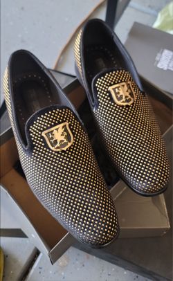 Stacy Adams Men's Swagger Studded Slip On Satin Black, Men Size 10.5 M