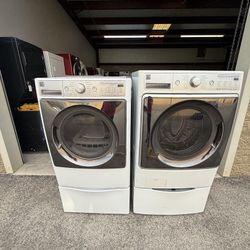 Kenmore Elite Jumbo Front Load Washer and Dryer Set w/ Bottom Drawer Sidekick Washer