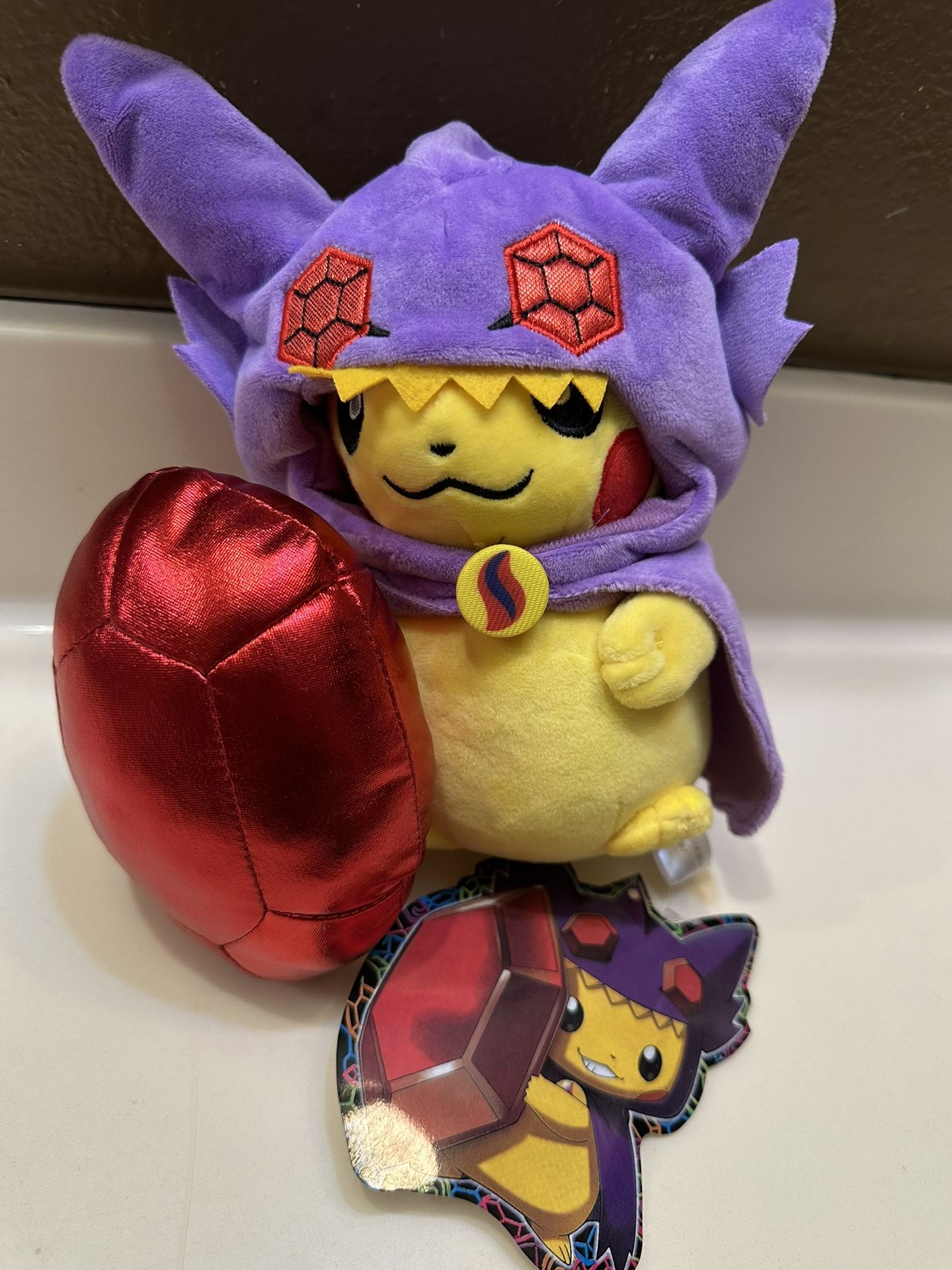 New Pikachu In A Mega Sableye Poncho Pokemon Plush