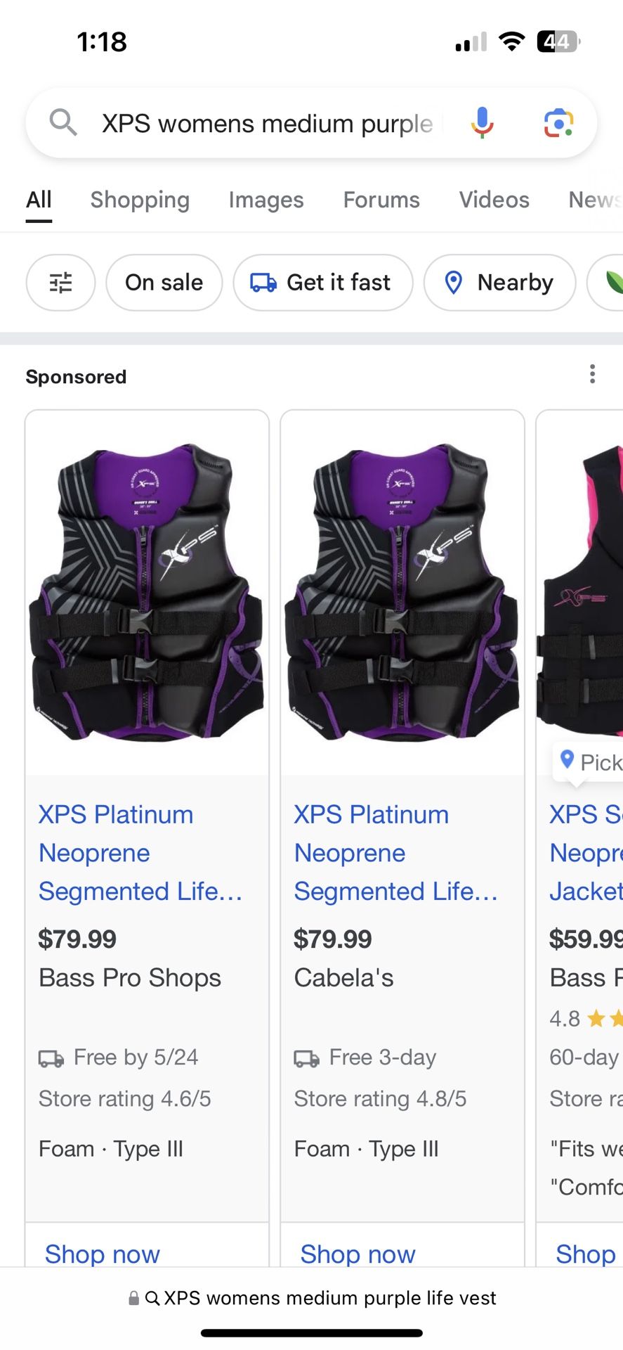 XPS Platinum Neoprene Segmented Life Jacket for Ladies