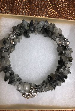 Black tourmaline wrap bracelet