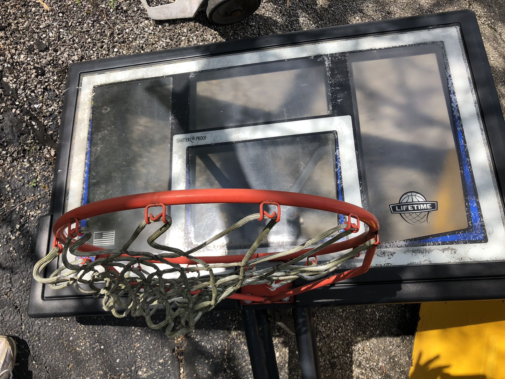 FREE basketball backboard, hoop and net. 