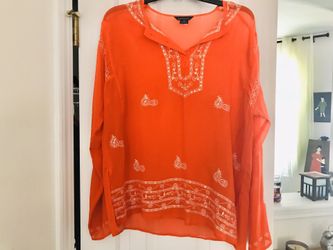 Orange swim suit cover up size large