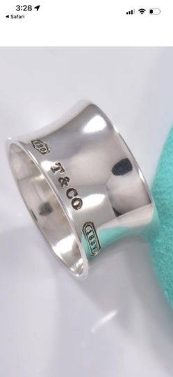 Tiffany Sterling Silver Concave Ring Size 5 
