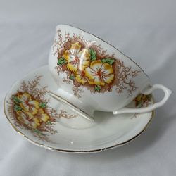 #2142 Vintage Clarence cup saucer bone china tea ware coffee ware 1960
