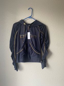 Bebe Zip-Up Hoodie with Gold Details