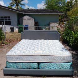 King Size Bed Frame With Mattress And Box Springs 
